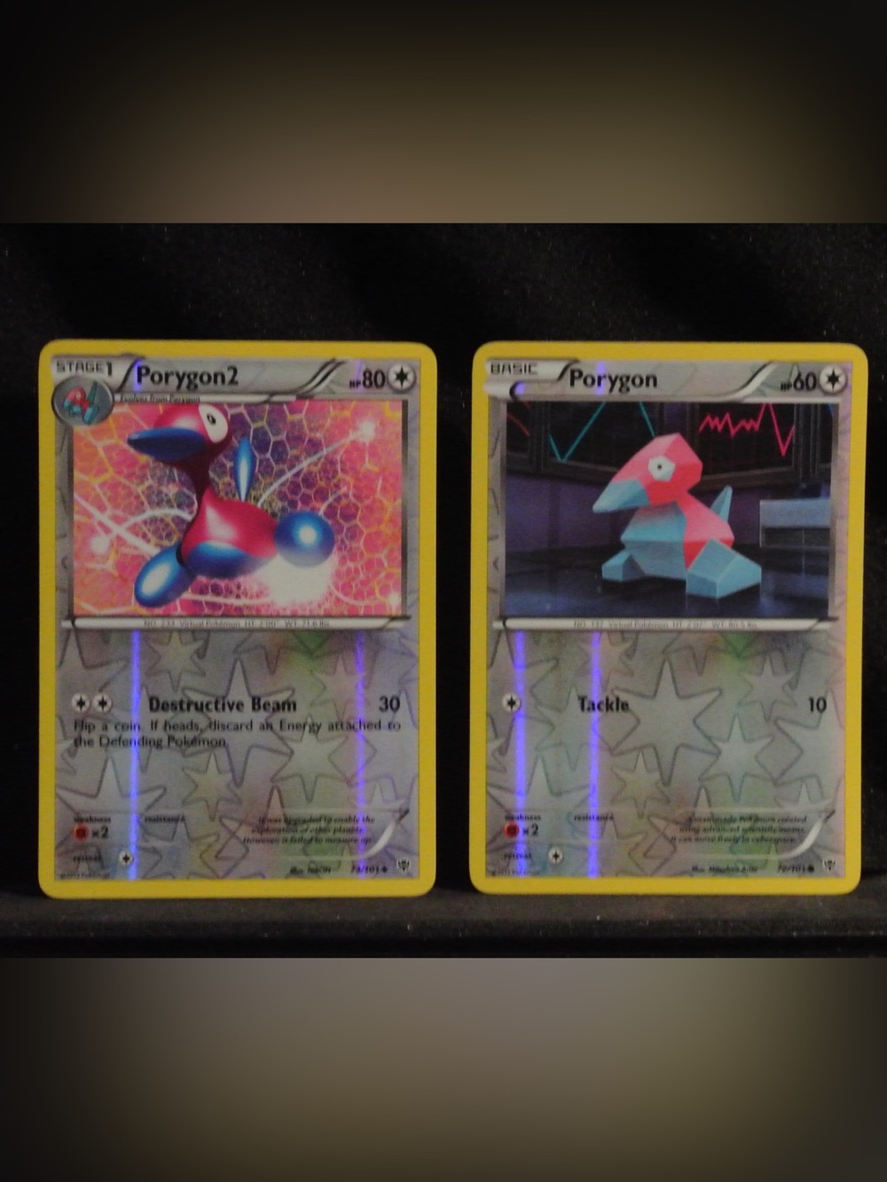 Pokémon Reverse Holo Porygon Trading Cards - Vintage Collectible Cards